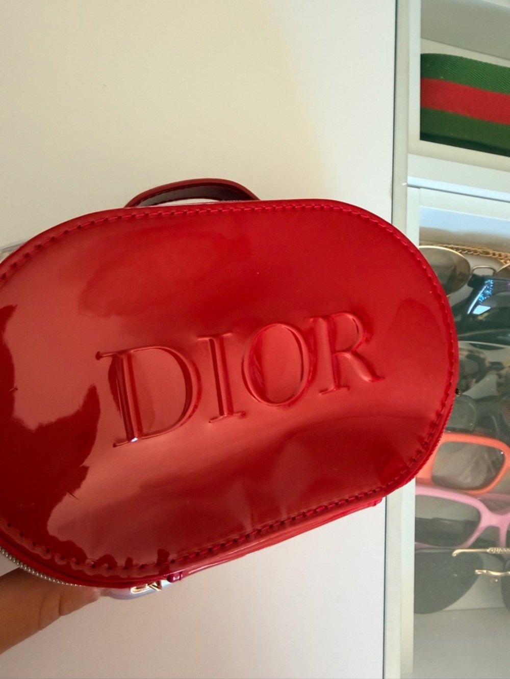 Dior Glossy Red Patent Mini Top-Handle Bag - Picture 3 of 6